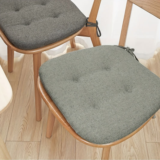 1 Solid Color Chair Cushion with Anti-slip and Anti-fouling features, suitable for all seasons and ideal for home dining chairs.