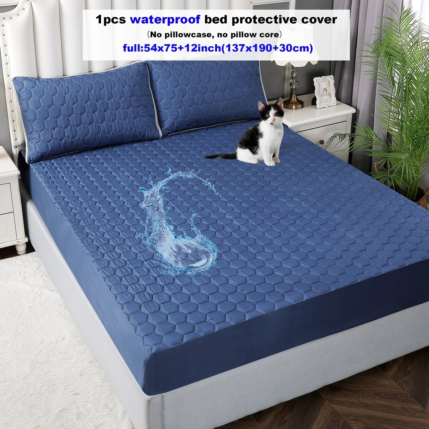 Get a durable waterproof fitted bed sheet with three layers of thickness and a non-slip, breathable design. This versatile mattress cover is perfect for hotel guest rooms and dorms, and is reversible for added convenience. It is easy to clean in the