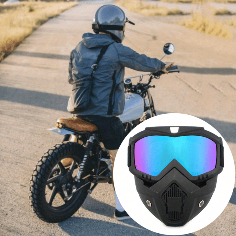 High-definition transparent face mask that is anti-fog, anti-sand, and windproof. Multi-functional and breathable for motorcycle riding, providing effective wind protection.