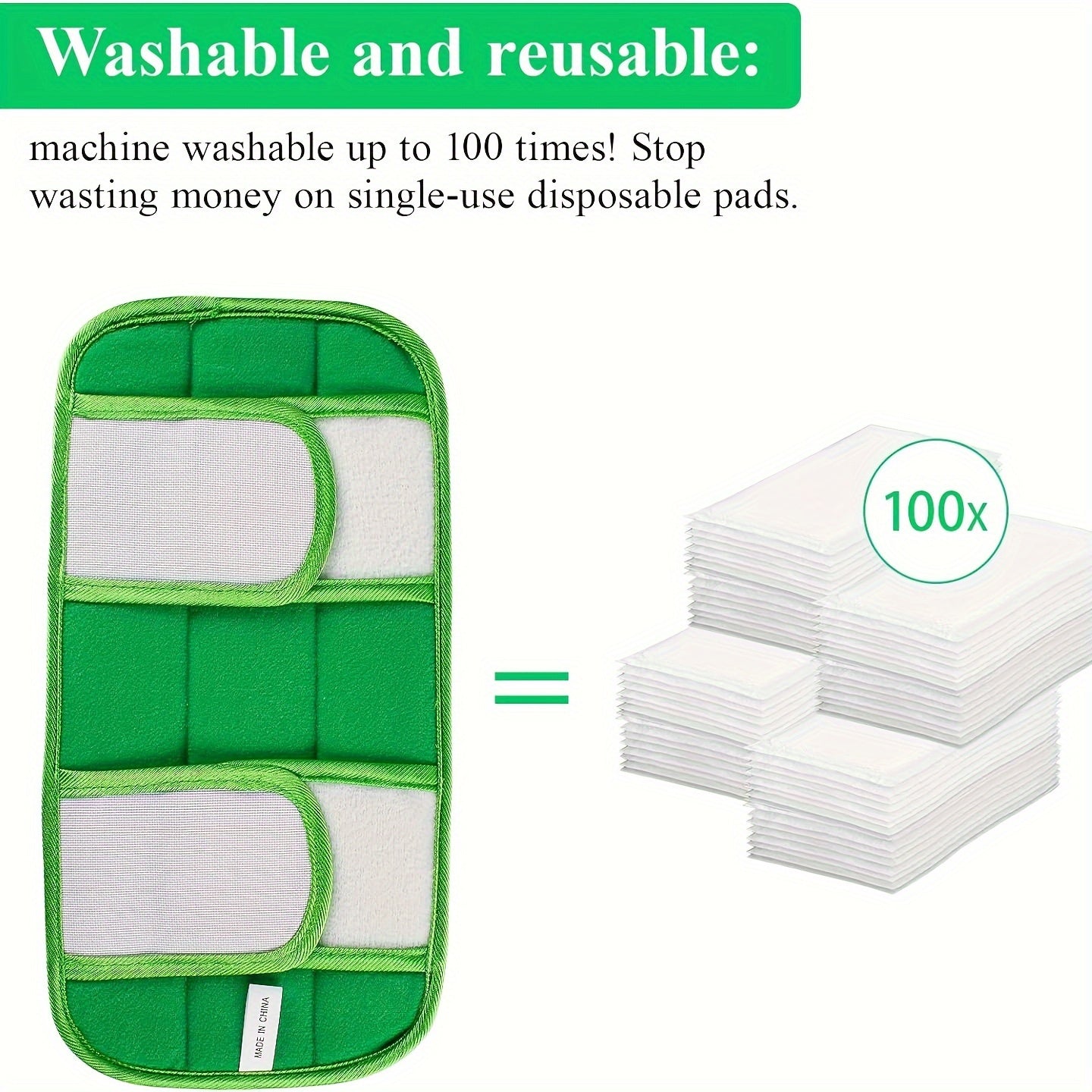 Set of 6 Reusable Microfiber Mop Pads - Easily Washable, Fits Sweeper - Ideal for Wet or Dry Cleaning, Sizes 25.4-30.48 cm