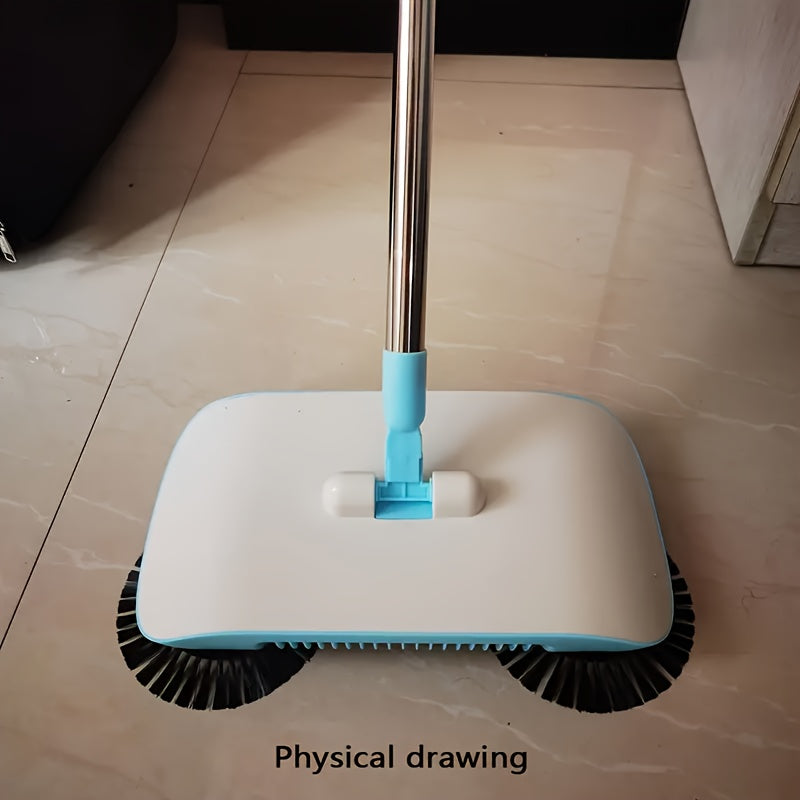 Home Cleaning Tool: 2-in-1 Automatic Household Sweeper Mop with Windproof Broom, Dustpan & Mopping Function - No Electricity Needed, Perfect for Living Room, Bedroom, Kitchen - Made of Durable Plastic