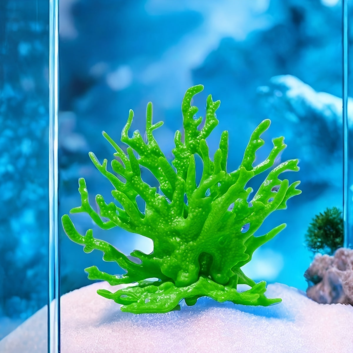 1 piece lifelike PVC coral reef aquarium decor for fish tanks, saltwater, and freshwater landscaping.