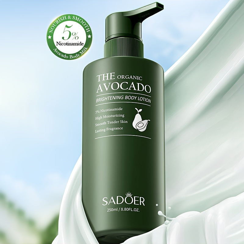 Avocado Hydrating Body Lotion, 250ml - Deeply moisturizes dry skin, smooths and firms delicate skin, absorbs quickly, non-greasy formula with Niacinamide for winter and autumn.