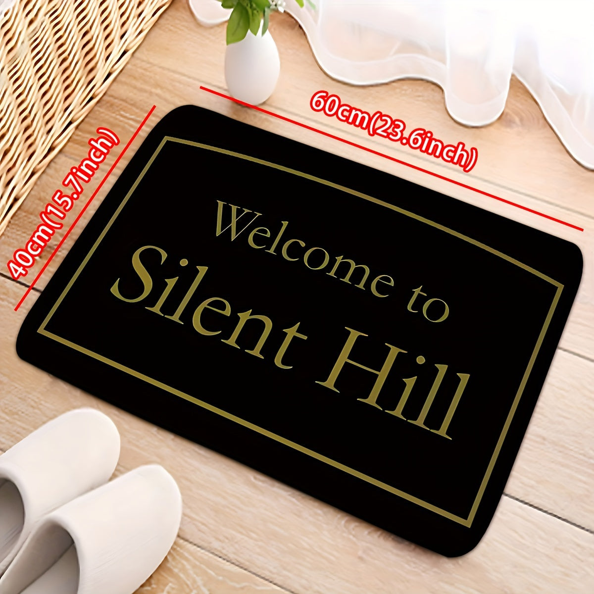 Experience the serenity of Silent Hill with our Soft Fleece Non-Slip Bath Mat - Choose from a variety of sizes