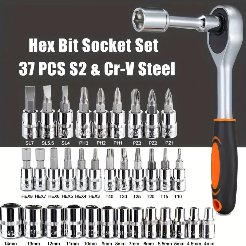 Professional automotive repair toolbox with 46 pieces, portable, durable, and easy-to-use ratchet wrench set for automotive, marine, motorcycle repairs, and home industrial maintenance.