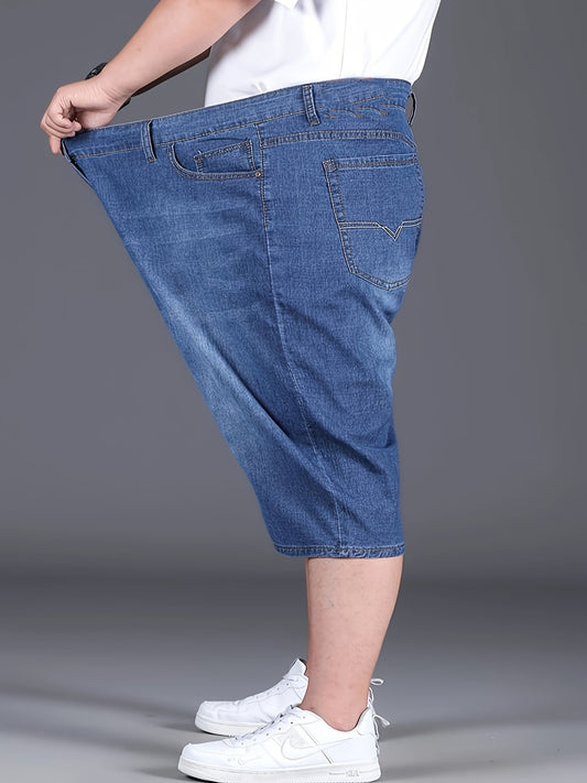 XL Denim Shorts for Big Men: Classic style, breathable, cool, comfortable fit for sports and summer fashion.