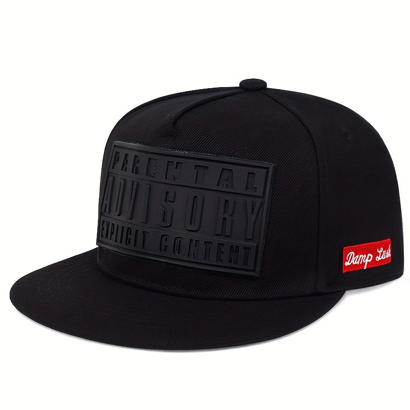 Men's hip hop cap available in 6 colors with lightweight acrylic material; choose from 1 piece alphabet design.