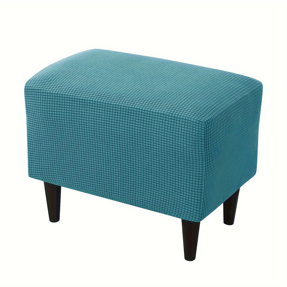 Stretch modern style ottoman cover protects footstools from dust and enhances living room decor.