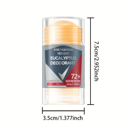 YOUNGCOME Men'S Care Eucalyptus Deodorant: Aluminum-Free, 72H Odor Protection, 40G/1.41Oz