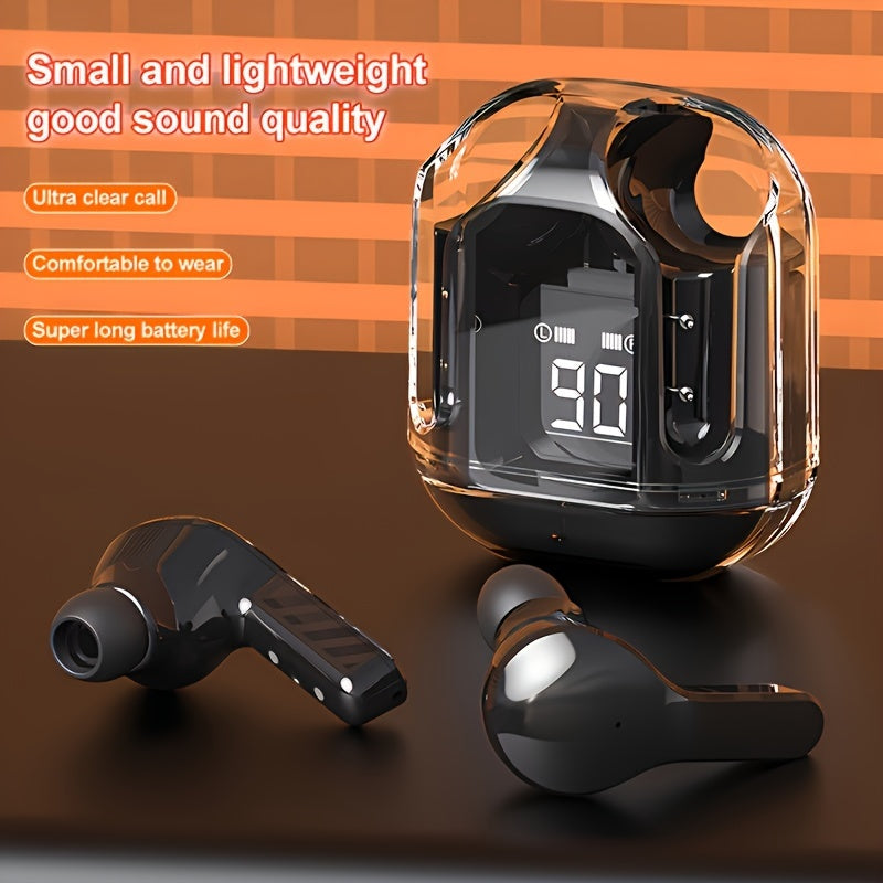 Wireless TWS earbuds with touch control, noise-canceling voice calls, and high-fidelity stereo sound. Comes with Type-C charging case and is suitable for exercise, running, gaming, and