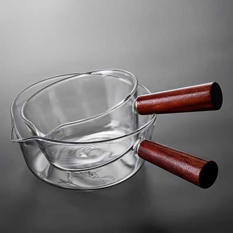 Multifunctional Glass Cooking Pot with Handle - Available in 13.53oz and 20.29oz sizes, Made of Non-Stick High Borosilicate Glass for Gas Stove Tops, Ideal for Heating Milk, Melting Butter, Boiling Noodles, and Making Sauces