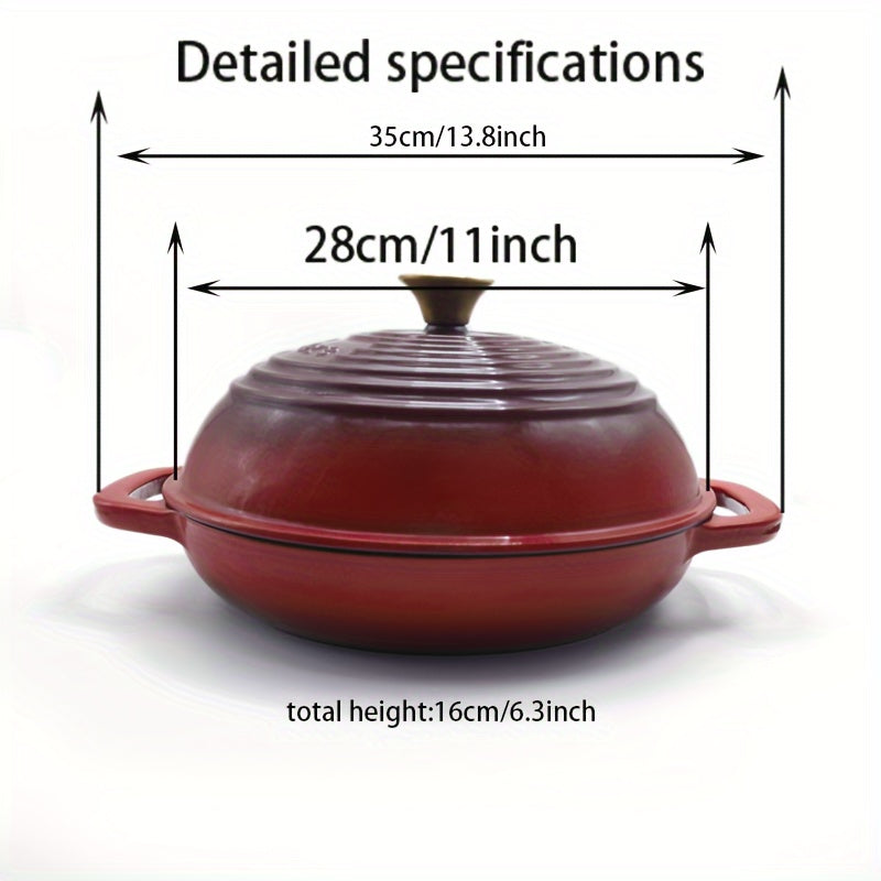 Top-of-the-line 11-Inch Dutch Oven Made from Enamel-Coated Cast Iron - Featuring a Non-Stick Surface, Ideal for Baking Homemade Bread & Sourdough, Great for Both Home and Professional Kitchens