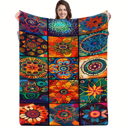 The Cozy Mandala Flannel Throw Blanket is the perfect combination of softness, warmth, and versatility. Whether you use it on the couch, bed, in the office, or while traveling, this blanket will keep you cozy and comfortable.