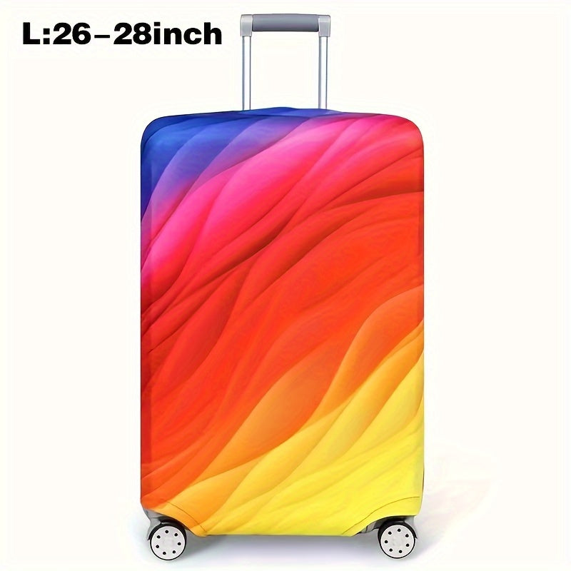 Cartoon patterned elastic luggage cover for travel suitcase or trolley duffle case.