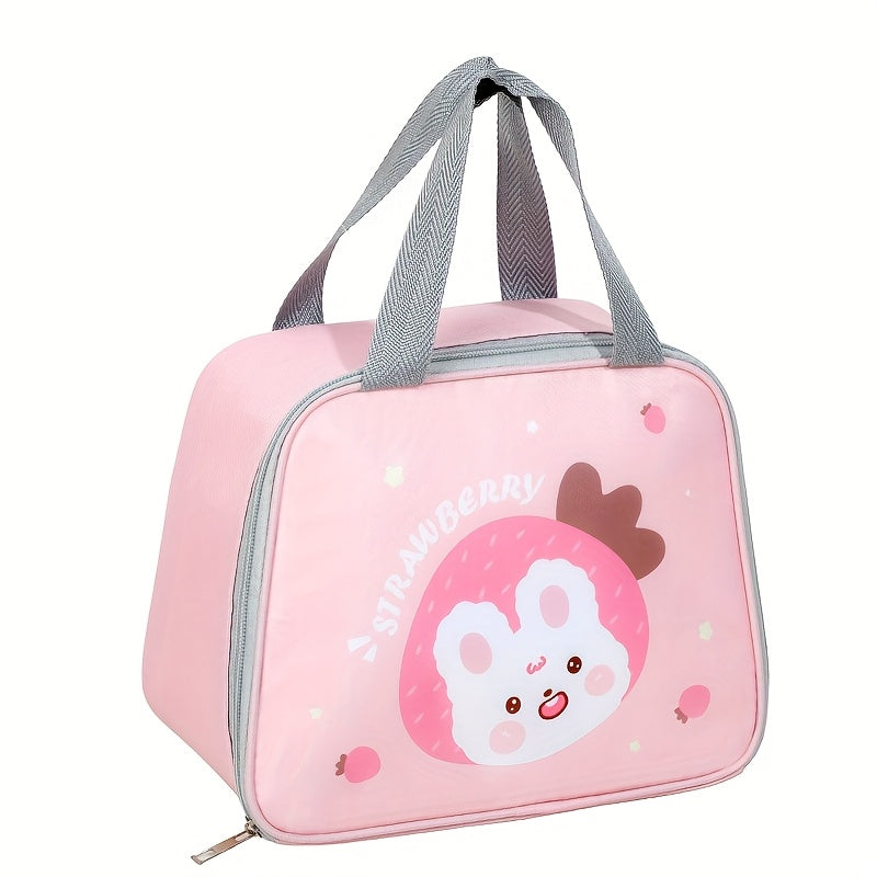 Portable Cartoon Insulated Lunch Bag in Multiple Colors, Available in 1 or 2 Pieces. Keeps Food Fresh and Thermal Sealed. Ideal for Office, School, Hiking, Camping, Picnic, and Kitchen Supplies.