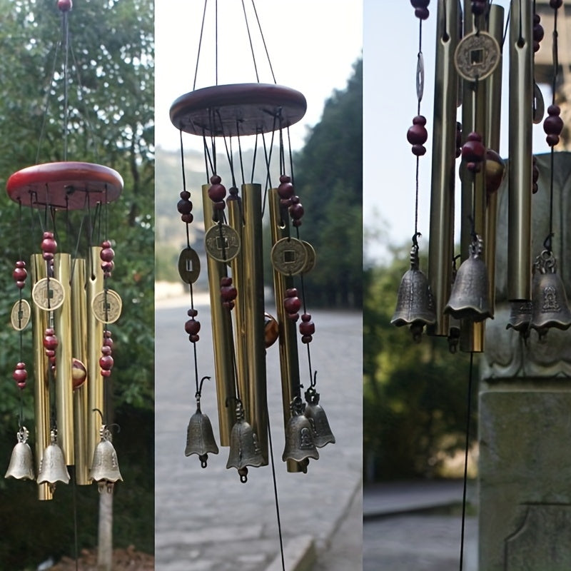 Creative copper bell wind chime for home decoration.