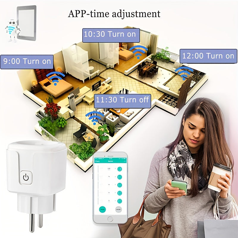 4-Pack Smart WiFi Plugs, EU 16A AC100-240V, Google Assistant and Alexa Compatible, Wi-Fi Connectivity, European Plug, No Battery