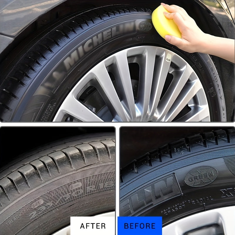 Auto plastic part plating crystal wax for restoring car interior trim and dashboard gloss, preventing aging and whitening. Gel for tire shine, seat maintenance, made of ABS material.