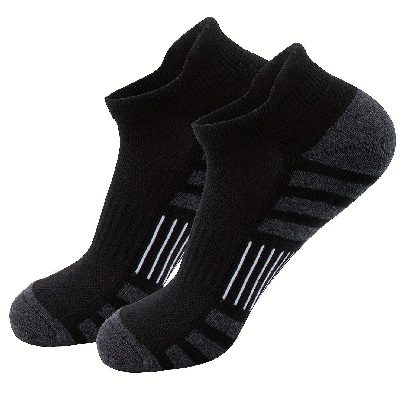 6 Pairs of Men's Crew Socks with Stripes - Casual and Comfortable, Polyester and Spandex blend, Hand wash or dry clean recommended.