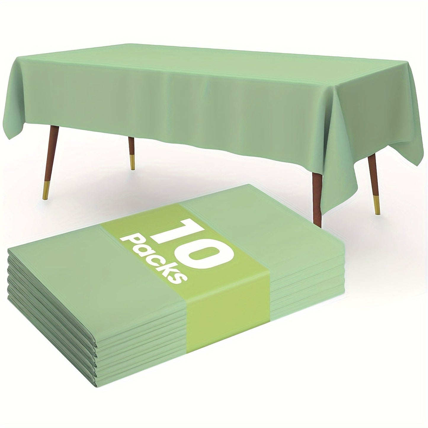 Pack of 10 Disposable Plastic Tablecloths - Waterproof Rectangular Covers for Indoor & Outdoor Events, Perfect for Picnics, Birthdays, Graduations, Bridal & Baby Showers - 137.16 x 274.32 cm - Fits Any Table Shape