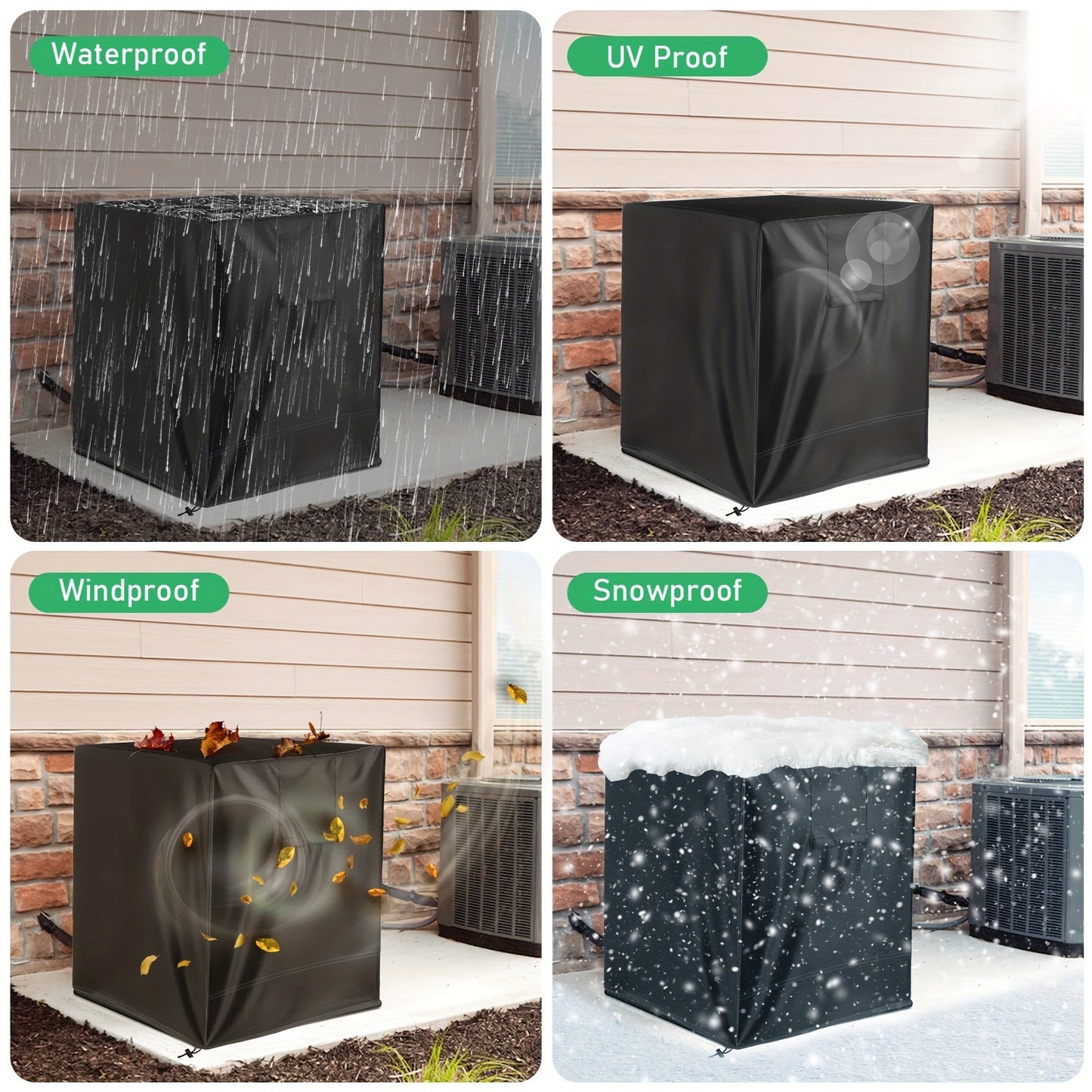 Protect your outdoor air conditioner with this durable Oxford fabric cover, measuring 60.96x60.96x73.66cm. Keep your unit safe from winter weather with this waterproof accessory.