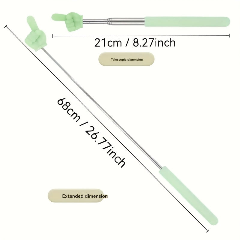 Set of 6 retractable teacher pointers with adjustable finger indicators, suitable for elementary and kindergarten teachers.