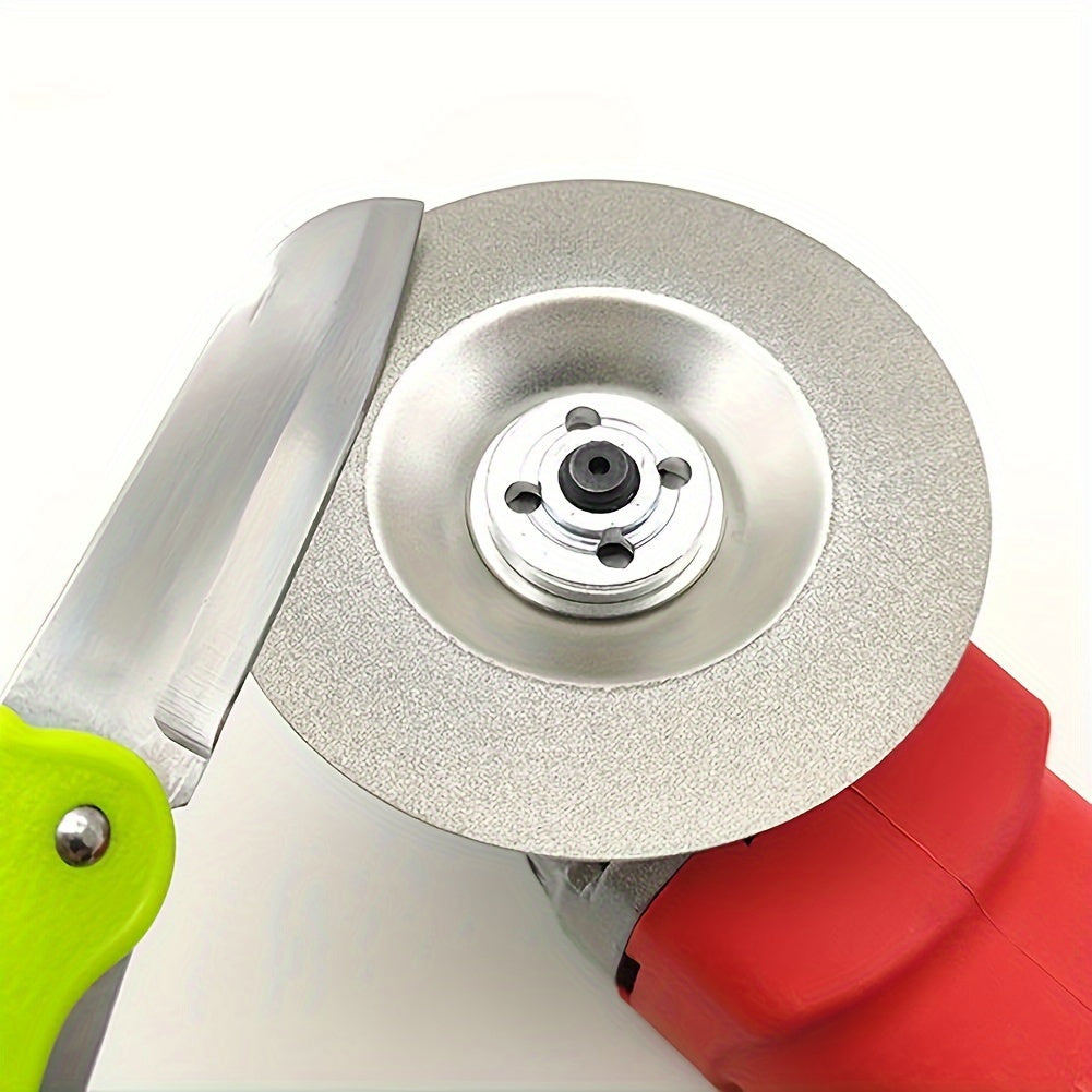 100mm Diamond Grinding Wheel Attachment for Rotary Tools, Manual Sharpening Utility without Electricity or Battery