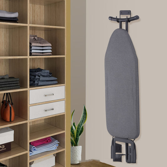 Electric Ironing Board Hook with Double Stainless Steel Hooks, Rubber Hose Hook, and Iron Plate Bracket for Ironing Board Accessories.