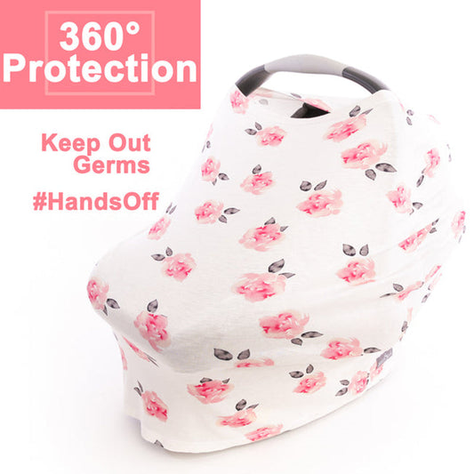 A versatile 4-in-1 Baby Car Seat Cover that doubles as a canopy, nursing cover, and more - the perfect accessory for your little one!