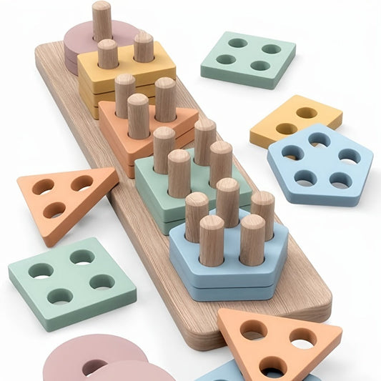 Wooden Shape Sorter Toys for Boys and Girls - Educational Toddler Toys for Sorting and Stacking Fun - Perfect Gifts for Girls and Boys for Christmas, Halloween, and Thanksgiving