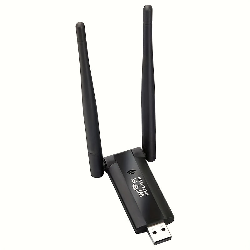 1pc WiFi signal amplifier boosts your signal for strong penetration with 2 antennas providing full 360° coverage.