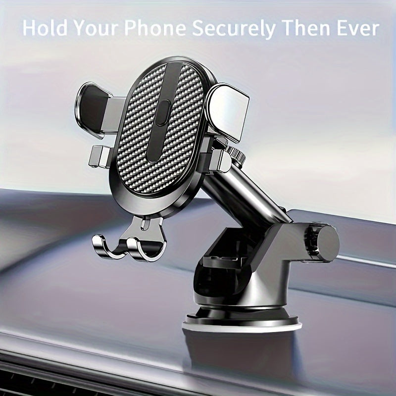 Car phone holder with suction cup for dashboard with silicone support