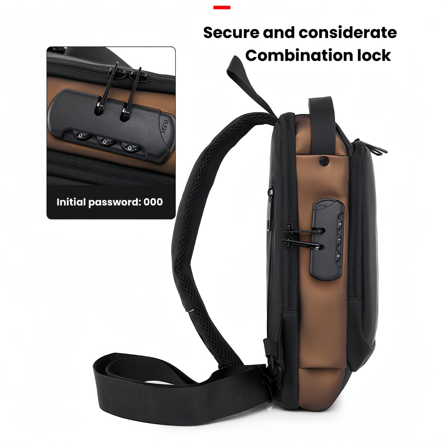 Sling Backpack with USB Port and Adjustable Strap for Hiking and Travel.