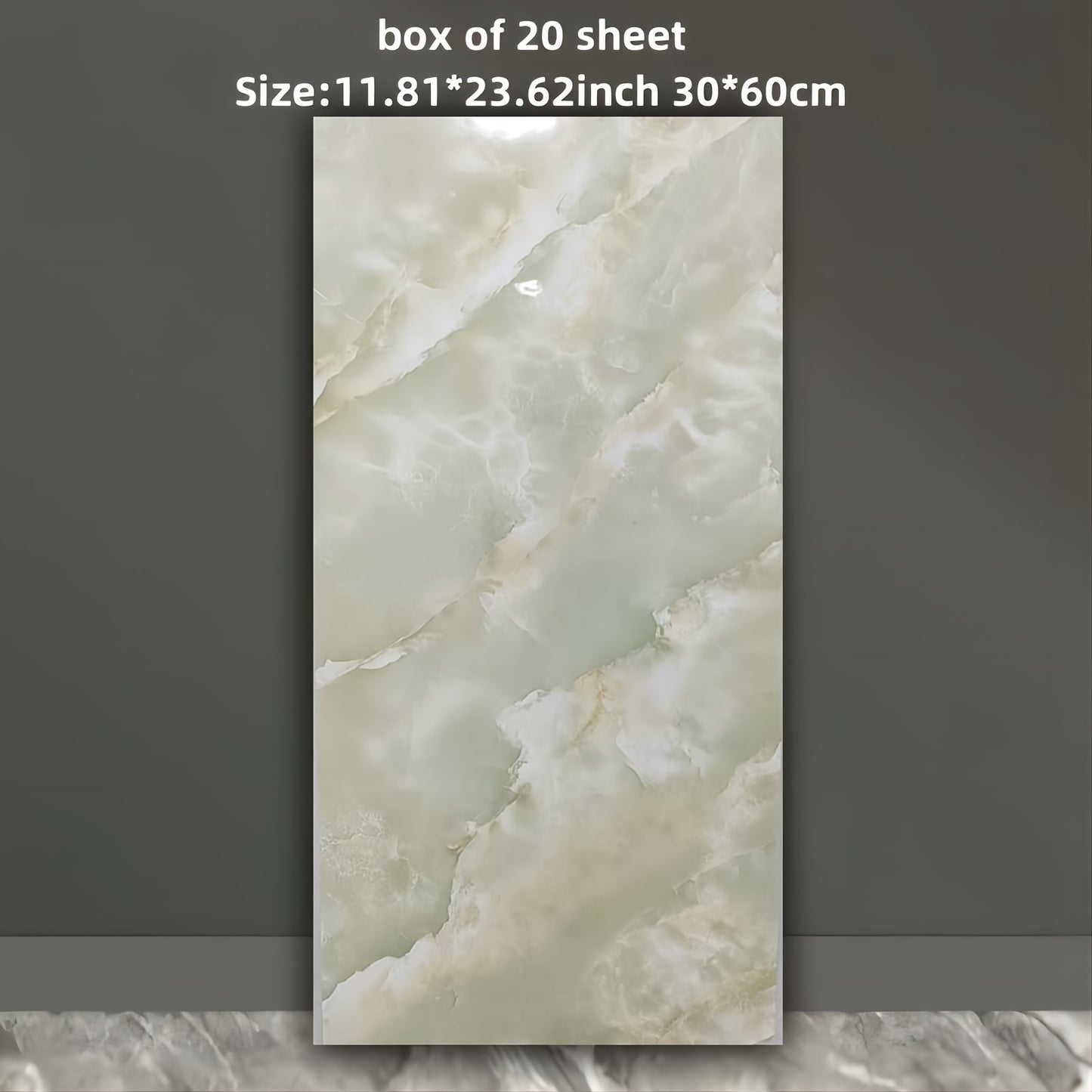 10pcs and 20pcs self-adhesive foam imitation marble tiles in PVC and PE materials with washable straight puzzle pattern. Suitable for living room, kitchen, bathroom, and home waterproof wall stickers. Can be cut to fit any size, perfect for home