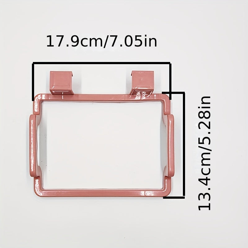 Sturdy Plastic Bag Holder for Kitchen & Bathroom Organization - Pink Cabinet Door Hook