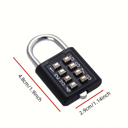 1pc Black Alloy Combination Lock for Suitcases, Luggage & Drawers - Round Dial Number Padlock with 3-Digit Code.