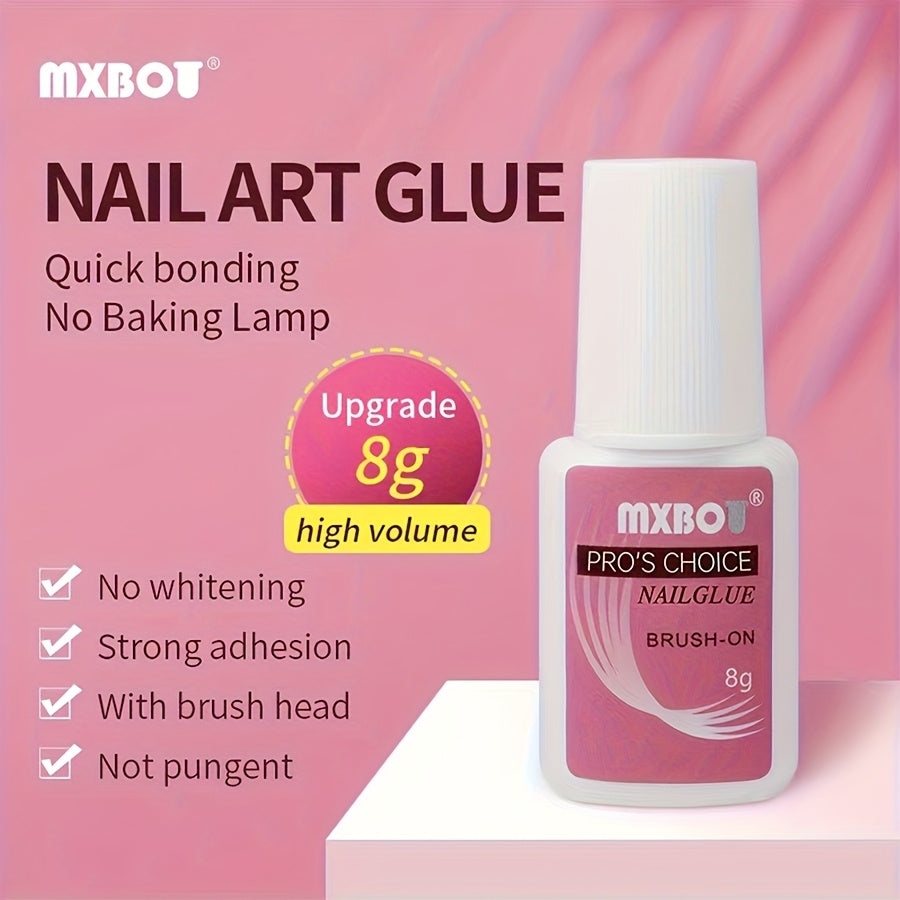 8g Clear Gel Nail Glue - Strong, Waterproof, Formaldehyde-Free for Press-Ons & Acrylic Nails, Easy to Apply