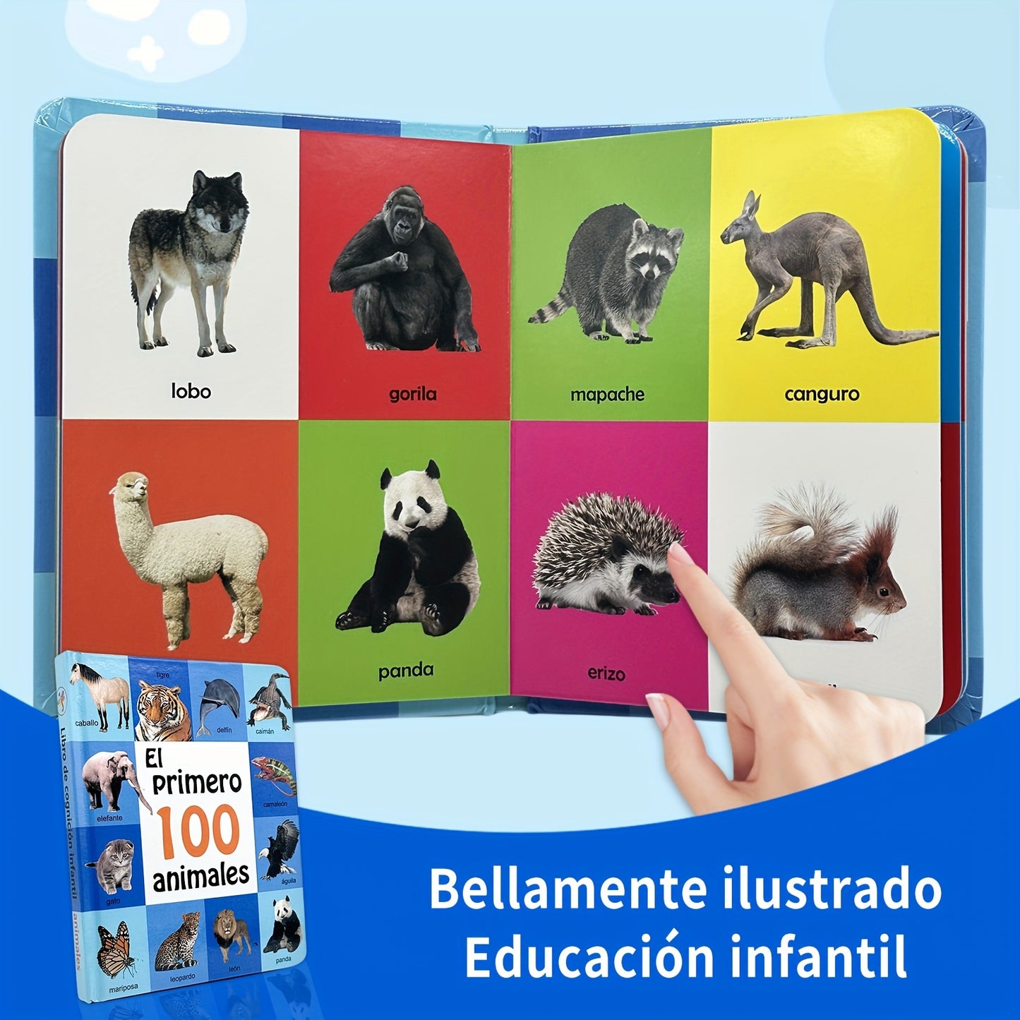 Teenybaby 1 Spanish Encyclopedia Board Book for Kids to Enhance Learning Skills