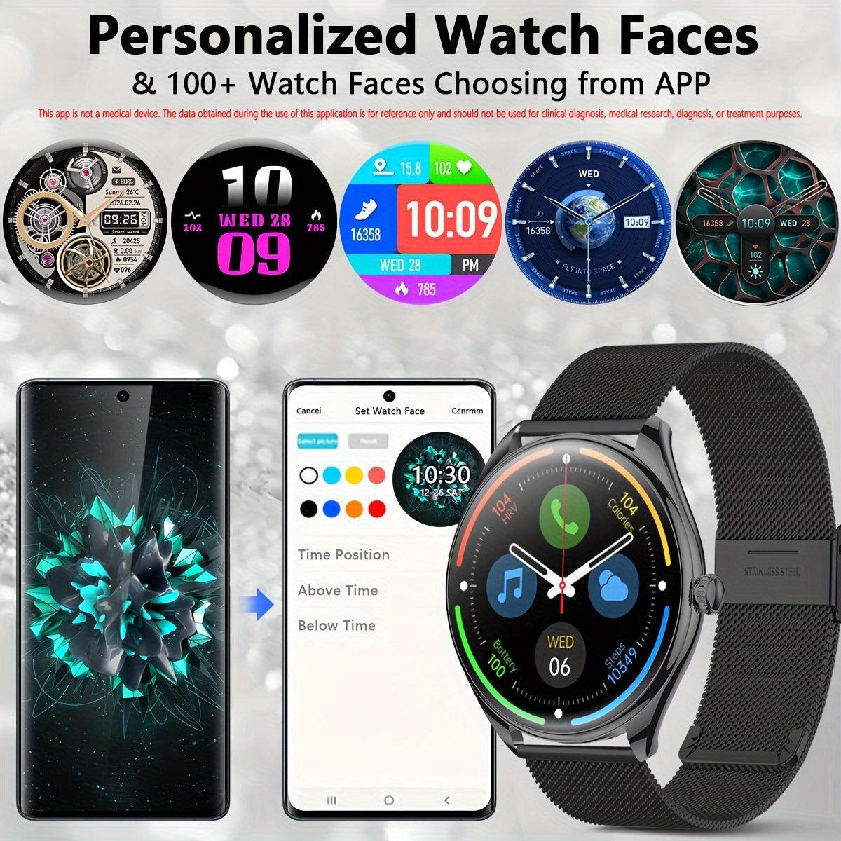 Cutting-edge Smart Watch With Robust Voice Control for Both Women and Men, Extended Battery Life, Hands-free Calling, Extensive Sports Tracking, Crisp 1.43-inch AMOLED Display, Convenient USB Charging, Bluetooth 5.0 Connectivity Ideal for Work and Play