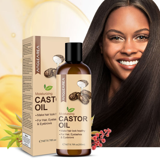 200ml Castor Oil for Hair, Eyelashes, Eyebrows & Skin, Cold-Pressed Unrefined