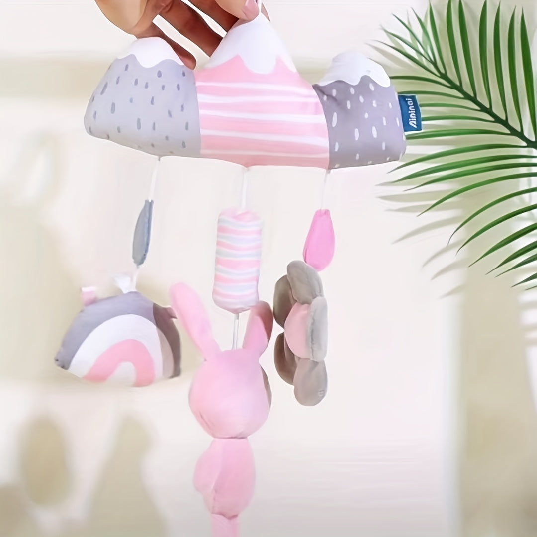 Soft Plush Animal Rattle Toy - Perfect for Bedside, Stroller, and Car Seats - Features Fun Sounds for Learning and Travel Entertainment