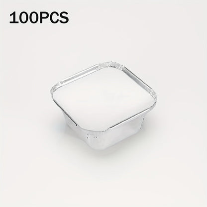 50 or 100 pieces of 7.62 cm Aluminum Foil Square Mini Pans/ Disposable Baking Tart Molds with Paper Lids. Perfect for Baking Tart Eggs, Quiche Pie, Caramel Pudding Pie, and more.