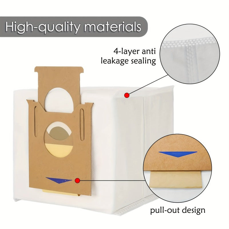 Set of 2 EcoVacs Deebot T8 Series & Yeedi K78 Disposable Dust Bags made from paper material. These dust bags are compatible with floor attachments and suitable replacements for various Robot Vacuum and Mop Cleaner models including T8 AIVI, T8 Max, N8 Pro