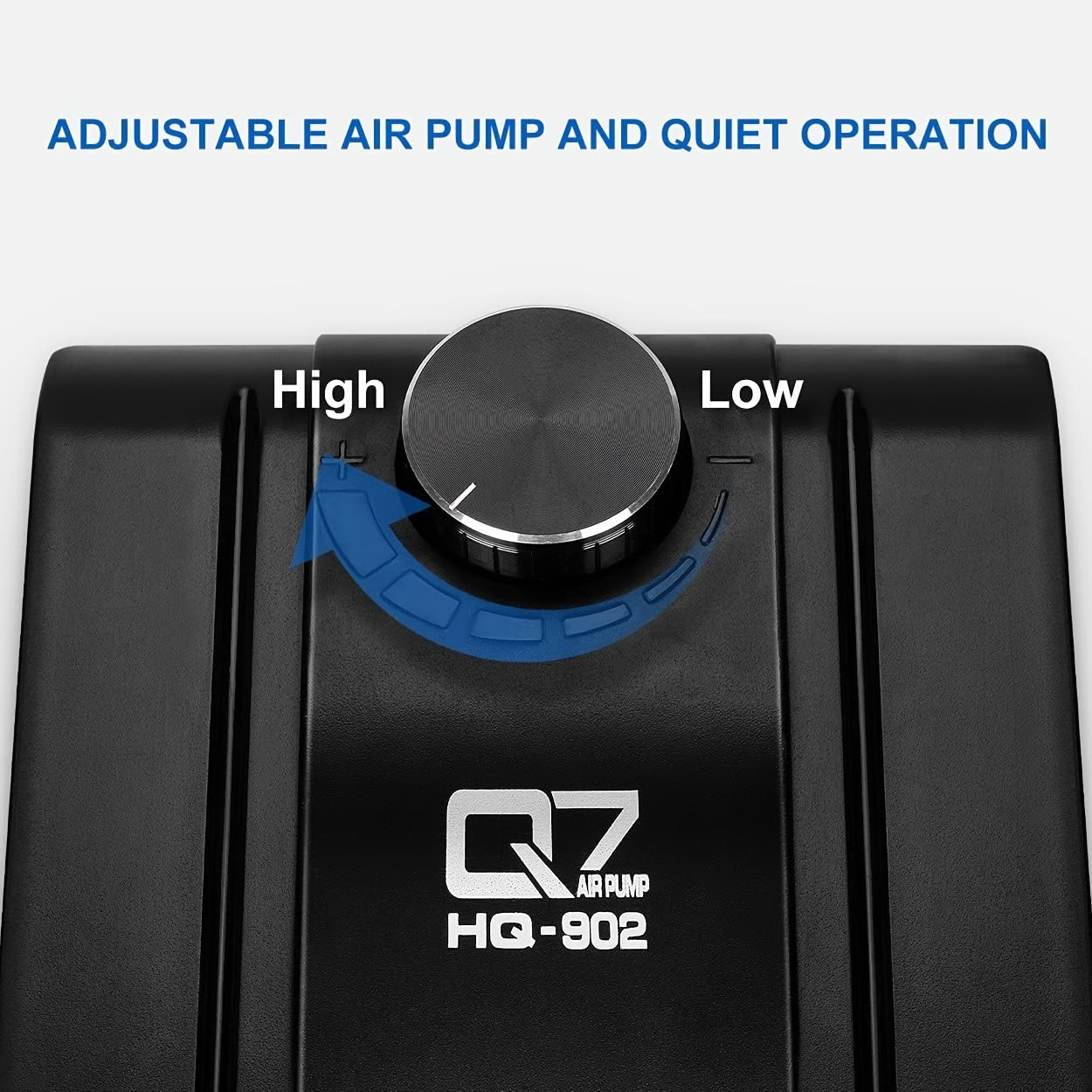 Quiet fish tank air pump with 4 outlets for aquariums up to 400 gallons, no battery needed.