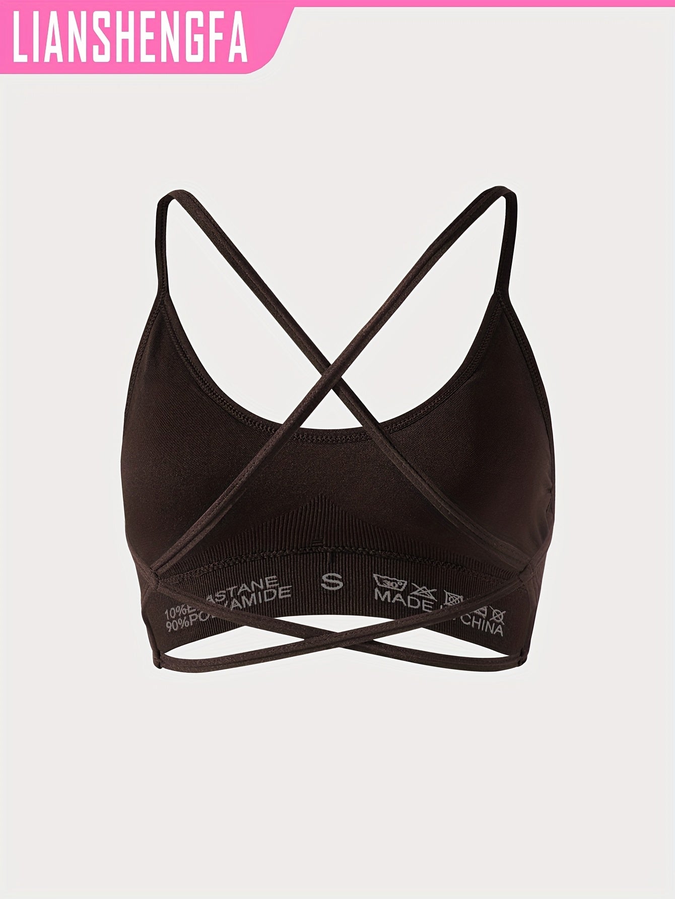 High-elastic sports bra with seamless design and high-intensity shock resistance, featuring breathable cross shoulder straps for yoga and fitness.