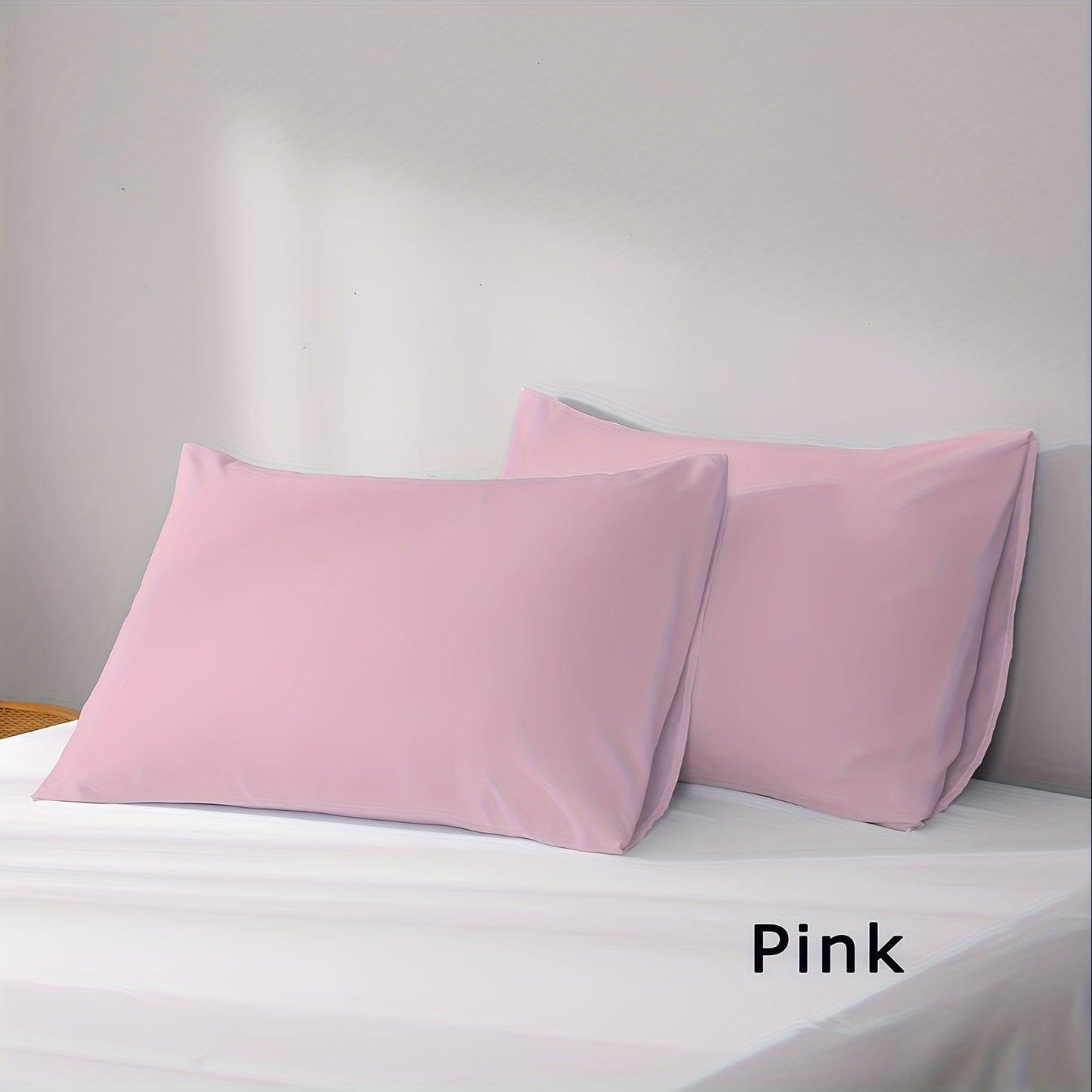 Set of 2 Pillowcases made from 100% Brushed Microfiber, 1800 Thread Count for ultimate softness and comfort. These cases are wrinkle and fade resistant, with an envelope closure design and no core included.