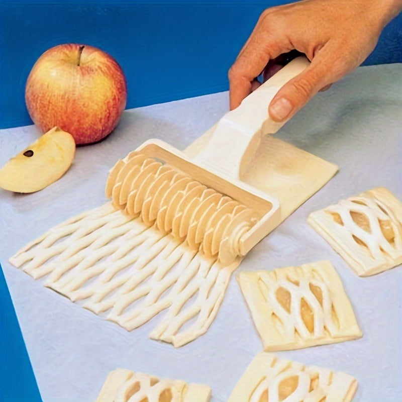 Pizza pastry lattice roller cutter for DIY baking, 18cm/7.08in.