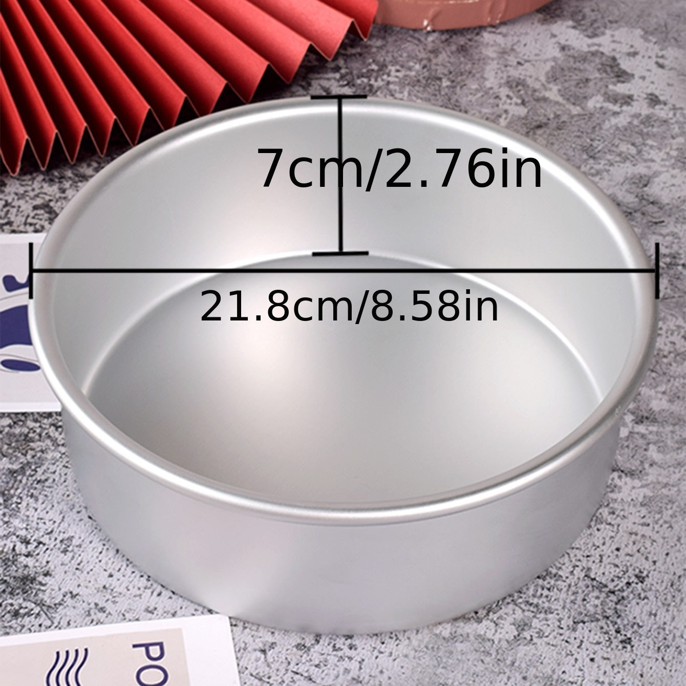 Thickened 8-Inch Round Oven Cake Mold with Solid Bottom for Household Use - Made of Anodized Aluminum, Perfect for Chiffon Cakes