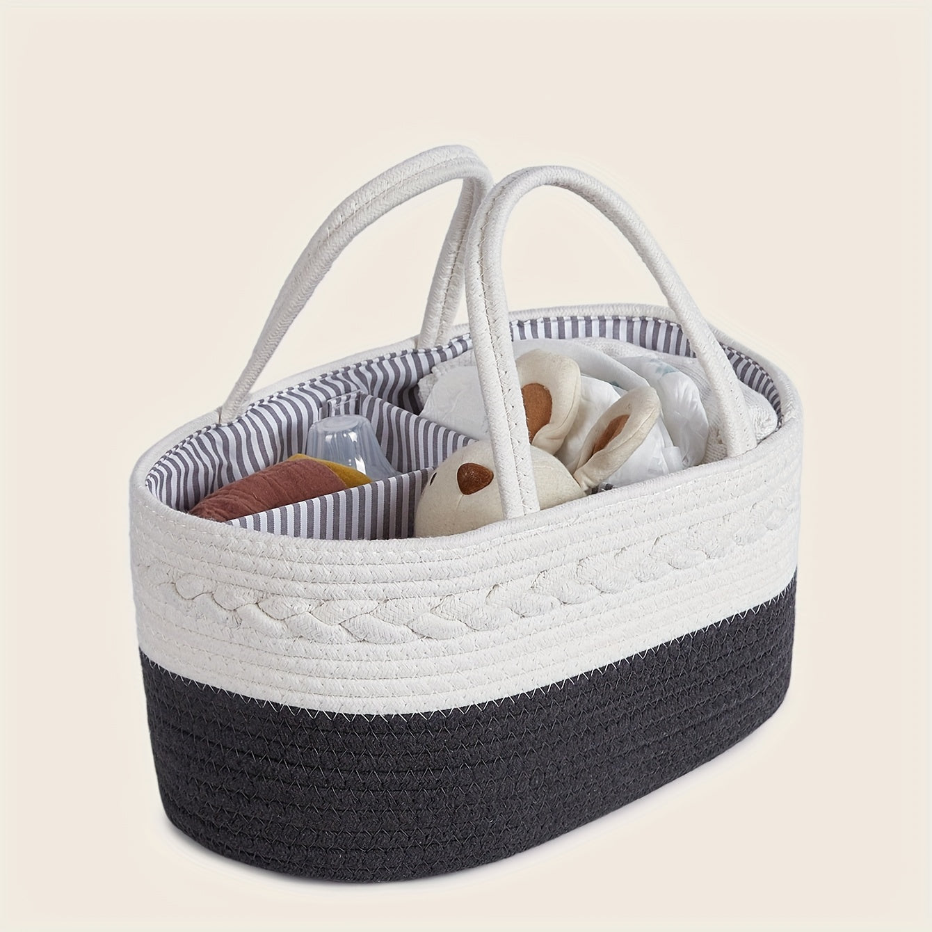 Spacious Woven Tote for On-The-Go Moms - Portable Storage Solution