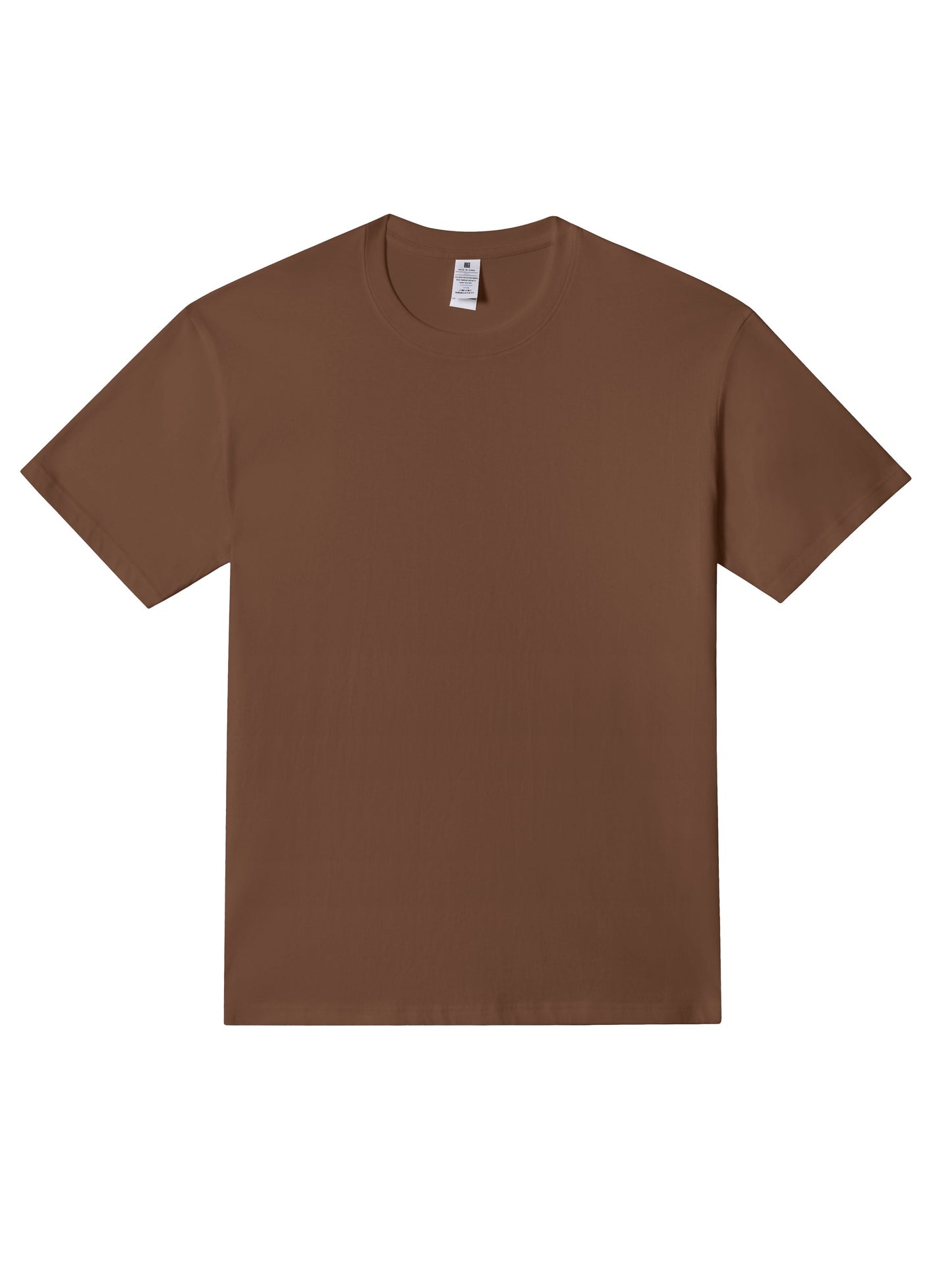 Men's solid color cotton t-shirt for summer comfort.